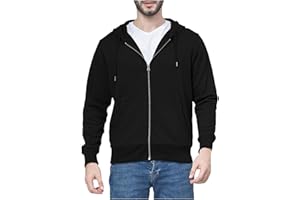 TOWMUS Hoodies for Men,Pullover Hoodies for Men Solid Zipper Long Sleeve Hooded Sweatshirts Casual Workout Sport Sweaters Tops