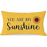 PANDICORN You are My Sunshine Throw Pillow Cover 12x20 Inch Sunflower Yellow Outdoor Spring Summer Farmhouse Decorations Lumbar Decorative Cushion Case for Home Sofa Couch Patio Porch Decor