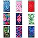 SoJourner Bags Neck Gaiter Face Mask Bandana (9 Pack) - Neck Gators Face Coverings for Men & Women I Festival Accessories| Halloween (Floral Series)