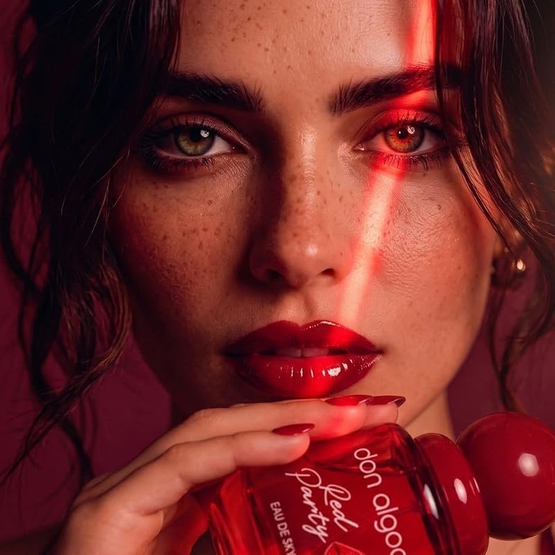 Don Algodón Red Party Eau de Parfum Mujer 100 ml | Perfume Floral con Naranja, Rosa, Vainilla y Almendra | Fragancia Sensual y Duradera