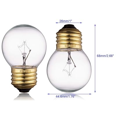 Buy Oven Light Bulb Appliance Bulb Fits With Maytag Ge Kenmore Whirlpool Oven Stove Range Hood Microwave And Refrigerator High Temp G45 E26 E27 Socket 40w Medium Brass Lead Free Base 4 Pack