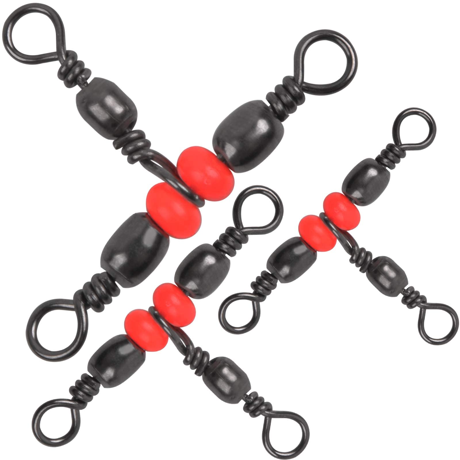 3 Way Fishing Swivels T-Turn Barrel Swivels Cross Line Triple Swivel Snaps Fishing Line Connectors Anti-Tangle Fishing Tackle Equipment Test 20-100LB (35PCS-#1 * 3-100LB)