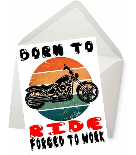 Motorrad-Geburtstagskarte Von Whitman And Daughter – 12,7x17,8 Cm, Aquarell-Design, Mit Umschlag