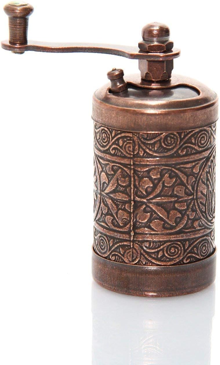 Turkish Handmade Copper Coffee Salt Pepper Spice Grinder Mill (8cm, Copper)