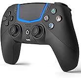 BETMI Wireless Controller for PS-5/Pro/Slim/PC,Bluetooth Gaming Controller with Hall Joysticks/LED Channel Light/Turbo/6-Axis Gyro/Dual Vibration/Touchpad/3.5mm TRRS Audio Jack/Speaker Function(Black)