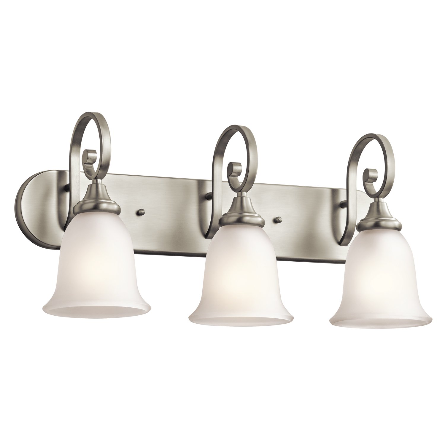 Kichler 45055NI Monroe Vanity, 3 Light Incandescent 300 Total Watts, Brushed Nickel