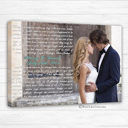 First Dance Lyrics/ Wedding Canvas Photo Decor Words Vows lyrics/ Anniversary or Wedding Art
