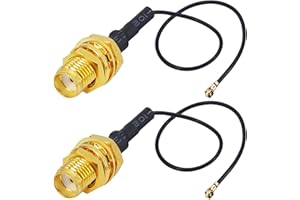 onelinkmore UFL to SMA M.2 NGFF SMA Female Jack Bulkhead to IPX IPEX MHF4 RF Pigtail WiFi Antenna Extension Cable for PCI WiFi Card Wireless Router M.2 Cards 0.81mm Pack of 2 (4 inch (10 cm))