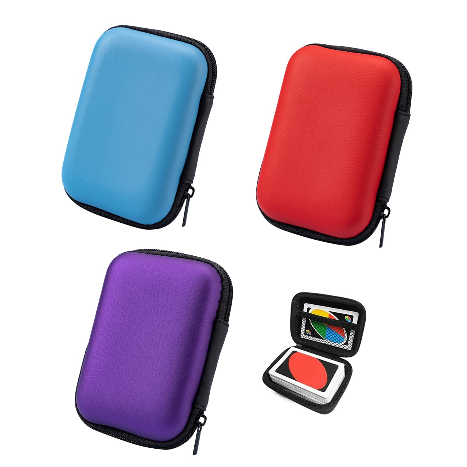 AYNKH 3 Pcs Card Game Case Playing Card Holder for UNO Soft Cloth Playing Card Case Waterproof Card Storage for Outdoor Gaming or Camping