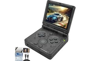 EWDGOES RG35XXSP Handheld Game Console 3.5 inch IPS Screen 3300mAh System Clamshell Retro Games Consoles Flip Compatible with TV-Out Black Transparent