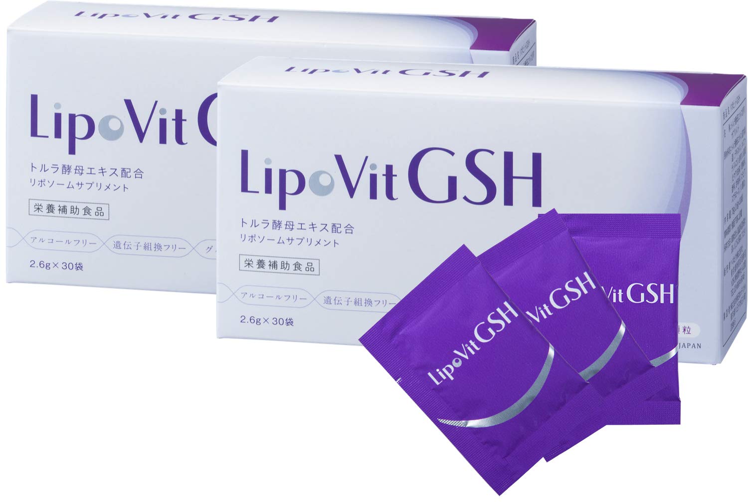 リポビットGSH 点滴療法研究会推奨リポソーム (30包入り/約1か月分) GSH 白玉ツヤ肌成分配合 システインペプチド 白玉サプリメント (粉末/国産) 30包入り×2箱 (約2か月分) / 白玉サプリ (栄養補助食品)商品画像