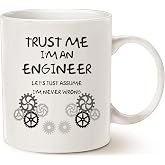 MAUAG Funny Engineer Coffee Mug Unique Idea, Trust Me, I'm an Engineer Ceramic Cup White, 11 Oz