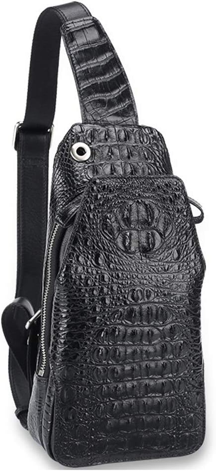 Men's Sling Chest Bag Leather Messenger Shoulder Travel Hiking Handbags Business Satchel for Men