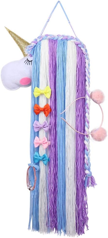 Unicorn Hair Bow Holder-Baby Hair Accessories Storage Display for Headband, Hair Tie, Bow Decoration for Toddler Girls Room (2)