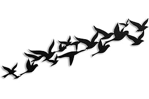 Birds Wall Art Metal Home Decor, Metal Flying Birds Wall Art for Outdoor and Indoor, Living Room and Bedroom Wall Art for Bir