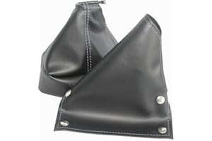 kar designers Fits Datsun 240z, 260z, 280z Synthetic Black Leather Manual Shift & E-Brake Boots Set with Gray Stitching. (Skin Only)