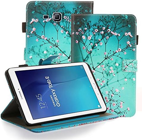 LeCase Galaxy TAB E 9.6 Case, Card Slots, Magnetic Closure, Flip Leather Case With Adjustable Stand For Samsung Galaxy TAB E 9.6 (SM-T560) Tablet 2015, Cherry Blossom