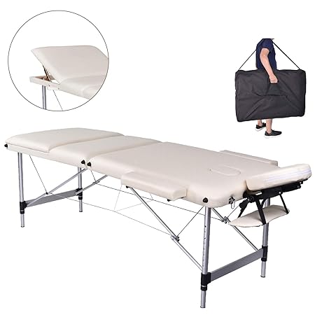 Pawstory Massageliege 3 Zonen Aluminium Klappbar Tragbar Massagetisch Faltbar Leicht Deluxe Massage Bett Höhenverstellbar Spa
