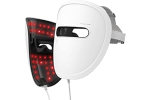 DCBBD LED Face Mask Light Therapy, Red Light Therapy for Face, 4 Modes with Red, Blue, Near-infrared and Dual Red & Blue Lights for Anti-Aging, Reduce Acne and Blemish Repair, 256 LEDs, Rechargeable Remote