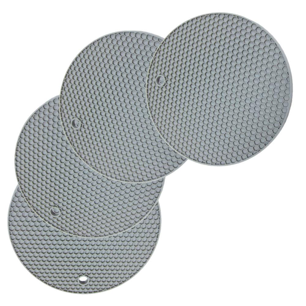 Silicone Trivet Mat Fohil Heat Resistant Honeycomb Kitchen Table Pad for Hot Pots Holder Pads Pans Dishes Spoon Rest Non-Slip Durable Flexible Easy to wash and Dry (4pcs)