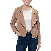 Noomelfish Girls Faux Suede Leather Jackets Kids Motorcycle Bomber Coats Fall Outfits Winter Clothes (5-14 Years)