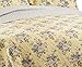 Laura Ashley - Twin Quilt Set, Reversible Cotton Bedding with Matching Sham, Lightweight Home Decor for All Seasons (Linley Yellow, Twin)