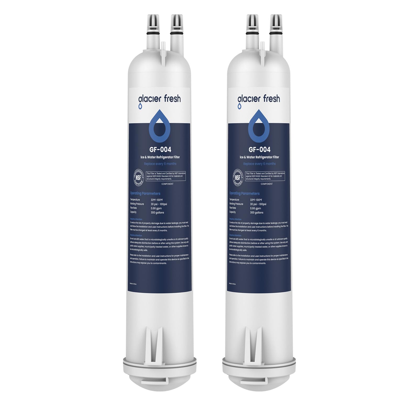 Photo 1 of GLACIER FRESH EDR3RXD1 Refrigerator Water Filter, Compatible with 4396841, KAD3RXD1, WHR3RXD1, 4396841, 4396710, Filter 3, 46-9083,46-9030, 9030, 9083 Refrigerator Water Filter, 2 Pack