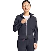 Med Couture Scrub Jackets for Woman Cropped Warm Up Jacket with 2 Pockets, Moisture Wicking Fabric & 360° Stretch - MC303