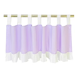 Brandream Baby Girl Valance Luxury Purple Ruffle Curtain Valance Princess Sweet Window Valance for Baby/ Newborn/ Infant/ Toddler/ Kids Bedroom/Living Room Purple Nursery Decor