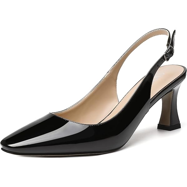 Amazon.com | HeySoleModa Womens Slingbacks, Small Square Toe Mid
