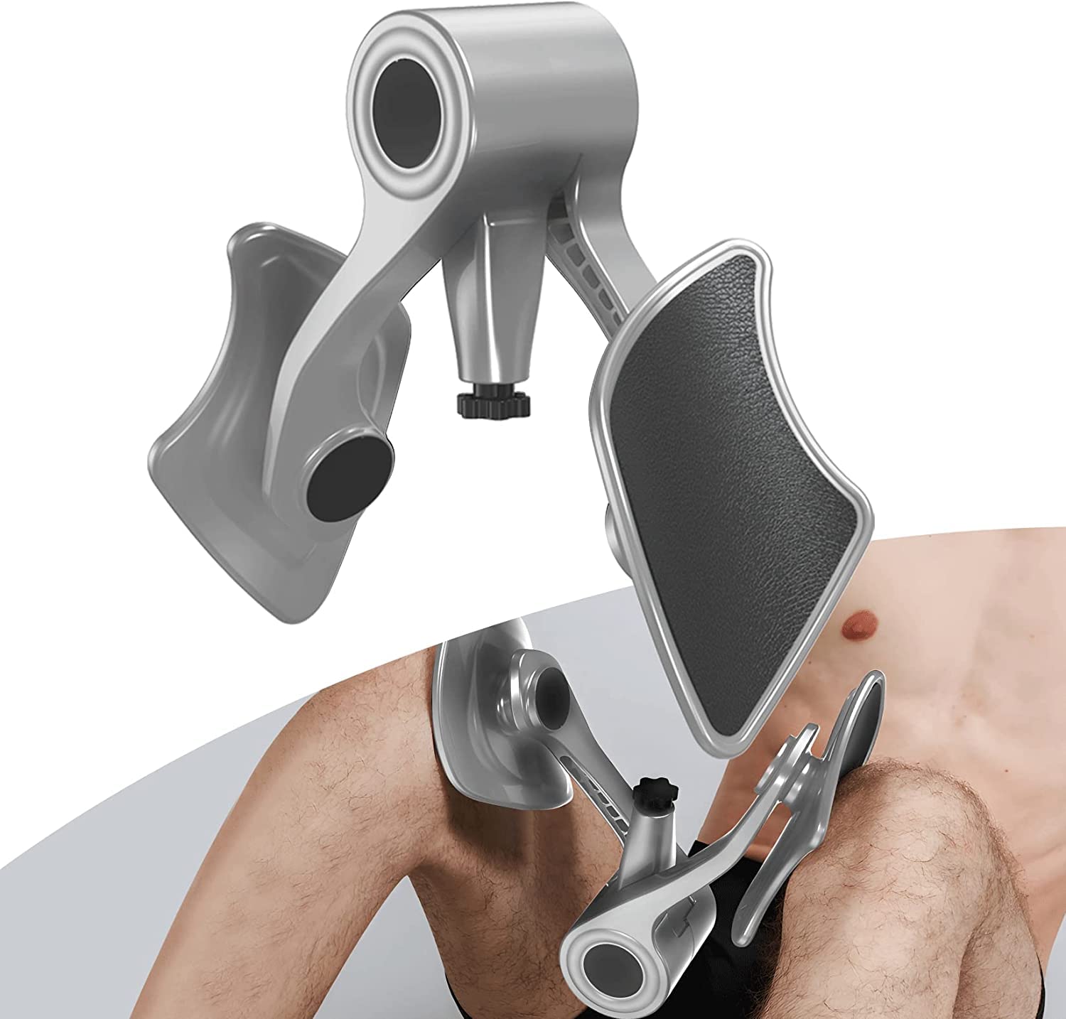 DRZHEAM Thigh Toner Pelvic Floor Inner Thigh Exerciser Strengthener for Women and Men Adjustable Strength Inner & Outer Thigh Exerciser,Leg Maste,Home Gym Exercise Equipment (Grey)