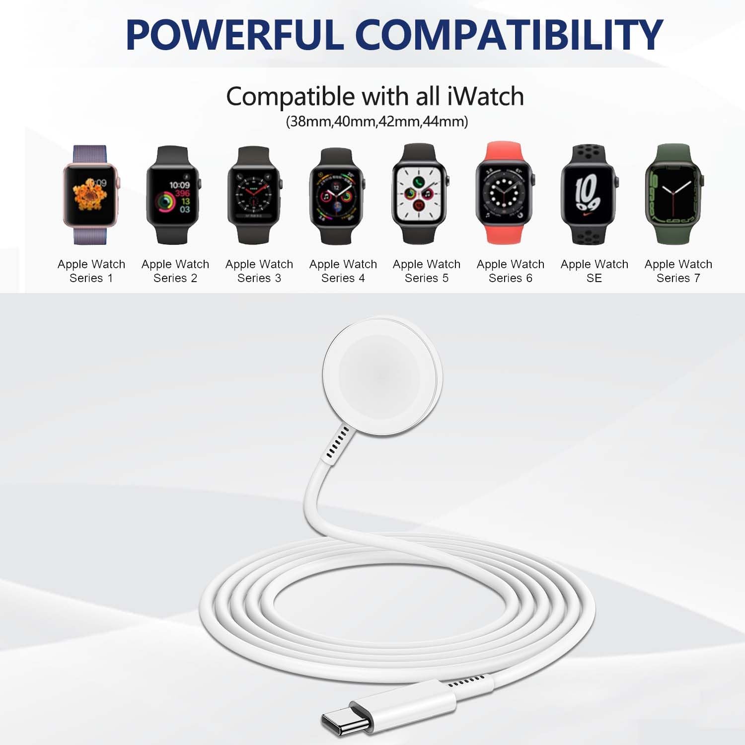 Fast Charger for Apple Watch Chargers with 20w Charger Block,USB C Magnetic for i-Watch Fast Charging Cable for Watch Series SE/8/7/6/5/4/3/2/1 Includes 38mm 40mm 42mm 44mm 45mm Size