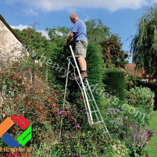 Tripod Garden Ladders with built-in Platform by Henchman - 3.0m. All 3 Legs Fully Adjustable. by Henchman