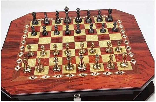 Love Lamp European Style Octagonal Schach Set Retro Metall Zink Legierung Schachfigur Fach Speicher Chess Box Family Party Professionelle Spiel Brettspiel Amazon De Kuche Haushalt