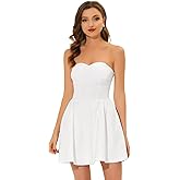 Allegra K Women's Sexy Tube Strapless Dress Sweetheart Neckline Off Shoulder Cocktail Party Mini Short Dresses