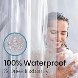 LiBa White PEVA Shower Curtain 8G Waterproof Anti Mould 183 x 213cm view 5
