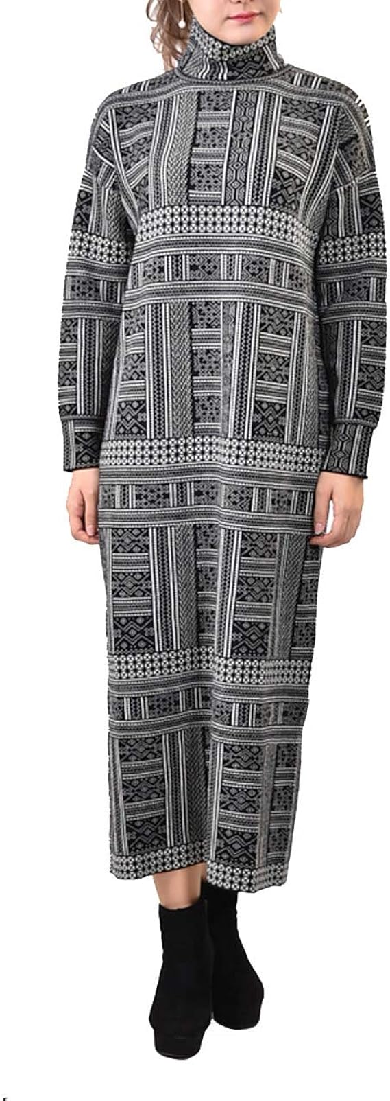 Amazon マックスマーラ ウィークエンド Maxmara Weekend 長袖ワンピース Rauche 1 ブラック 並行輸入品 ワンピース チュニック 通販