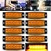 AUDEW 10 Pcs 3.8'' 6 LED Amber Side Marker Light Trailer Marker Lights Rear Side Marker Lights Indicator Lights for Truck Bus Boat Cab Rv Lorrieds Jeep Suv