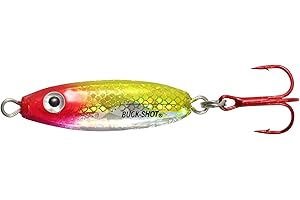 NORTHLAND TACKLE Northland Fishing Tackle Buck-Shot Ice Fishing Rattle Spoon, Assorted Sizes & Colors for Walleye, Perch, Panfish, & Trout