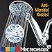 AquaDance 5514 Antimicrobial – Anti-Clog High-Pressure 6-Setting Hand Microban Nozzle Protection from Growth for Stronger Shower 3 Color Choices, Aqua Blue Jets,4 Inch