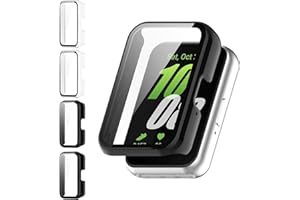 Kimiyaki 4 Pack for Samsung Galaxy Fit 3 Screen Protector Case [Full Coverage], Hard PC Bumper All-Around Protective Accessories for Samsung Galaxy Fit 3 Built-in Tempered Glass Film