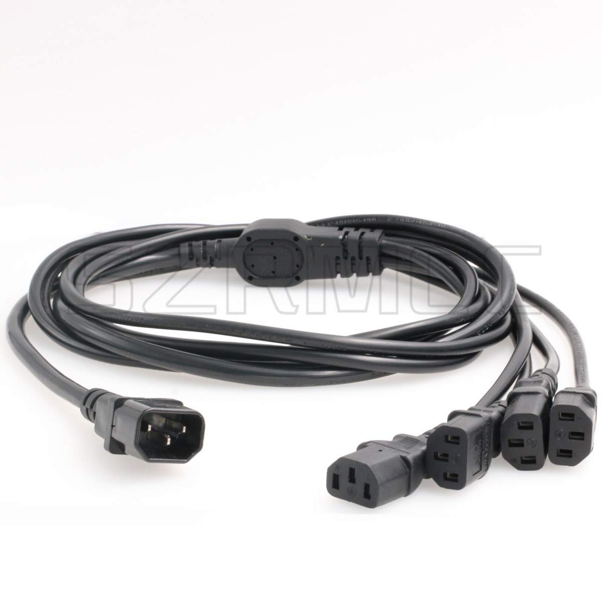 SZRMCC PDU IEC 320 C14 Male to 4 x C13 Female Y Splitter Power Adapter Cable 10A 250V UPS PSU Extension Cable (6ft/1.8m)