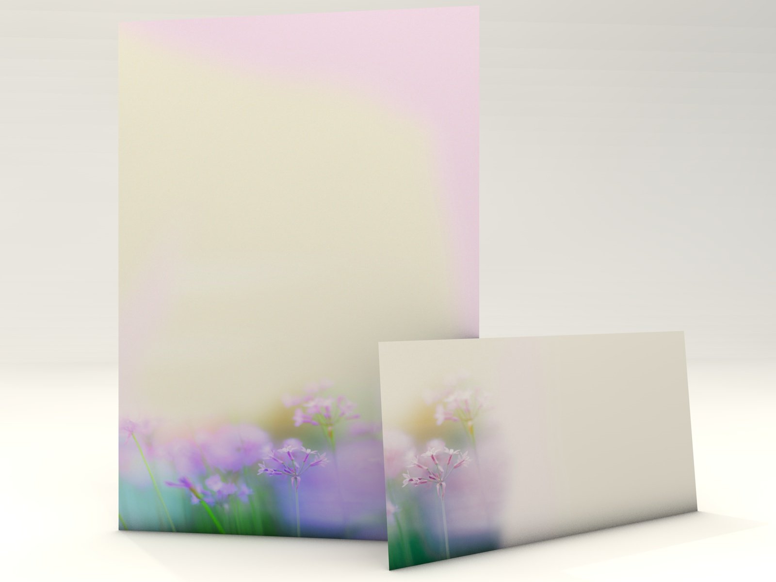 Writing Paper Set Cranesbill, 50 Blatt A4 + 50 Fully Printed Envelopes DIN Long Pack of 10) Fürlaser/Ink/Copy/Hand