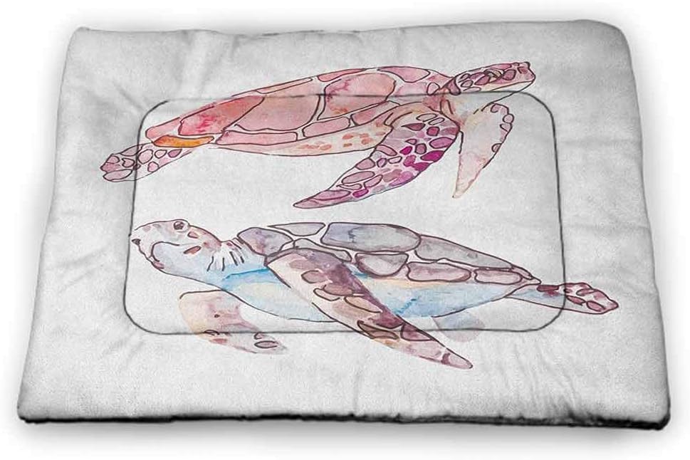 DayDayFun Turtle Pet Mat Bed Close Up Photo of Green Turtle at Sipadan Borneo Malaysia Cute Animal Under The Sea Waterproof and Urine-Proof Pet Mat Blue Yellow