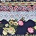 Womens Soft Cotton Boho Ethnic Flower Print Stripe Slouch Beanie Infinity Scarf