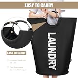 DOKEHOM 90L Large Collapsible Laundry Basket Freestanding Hamper Black view 5