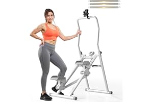 MOMODA Stair Stepper Resistance Adjustable Folding Vertical Climber Machine for Home Gym Full-Body Workout