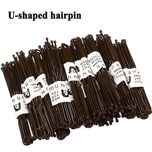 Amariver 200 Pieces Brown Bobby Pins U Shape Hair Pins Bun Hair Clips for Women and Girls with Transparent Storage Box (Brown) - Thumbnail 3