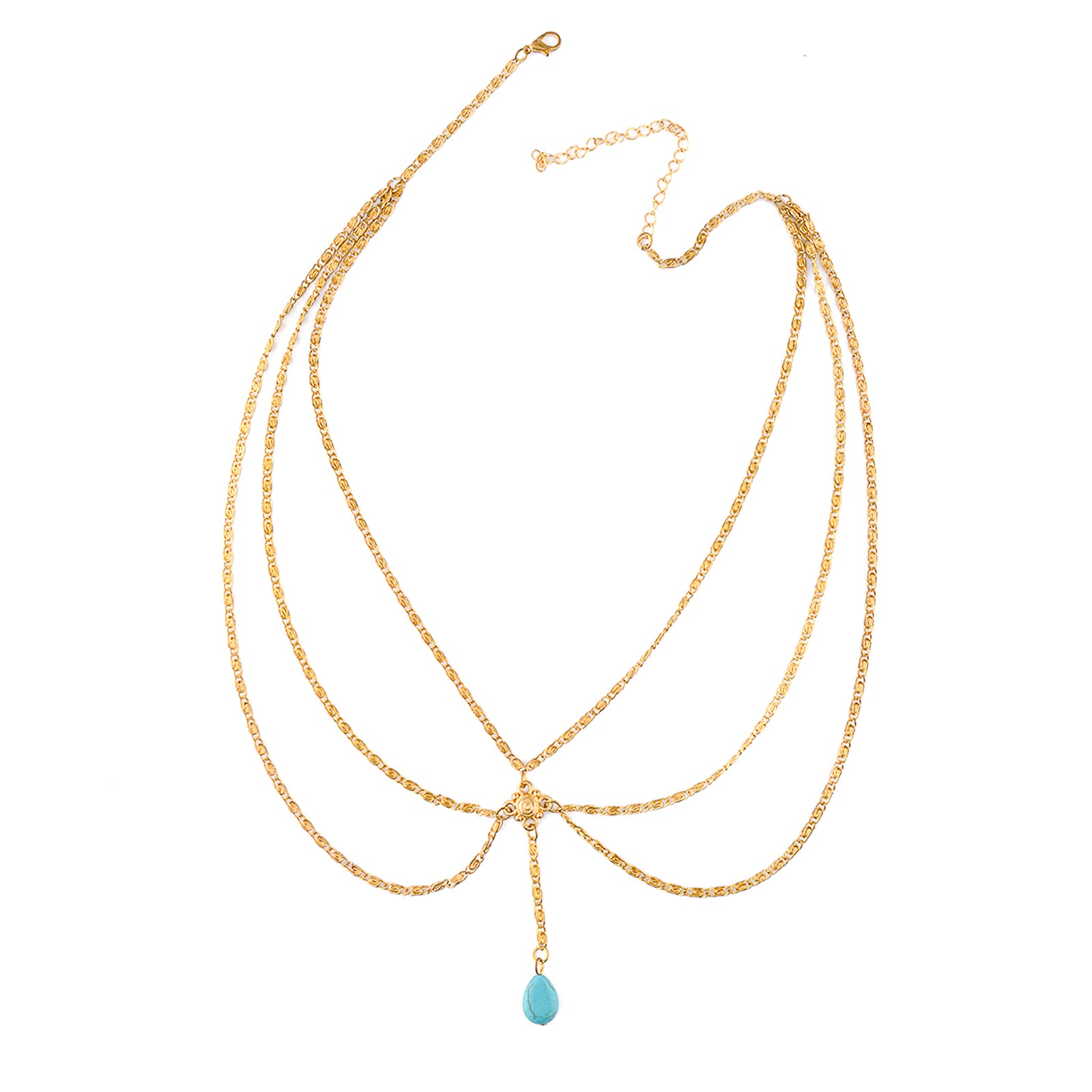 AceFun Leg Chain for Women and Girls Turquoise Teardrop Body Chain Multilayer Fringed Leg Chain Sexy Summer Beach Thigh Chain Harness Body Jewellery for Women