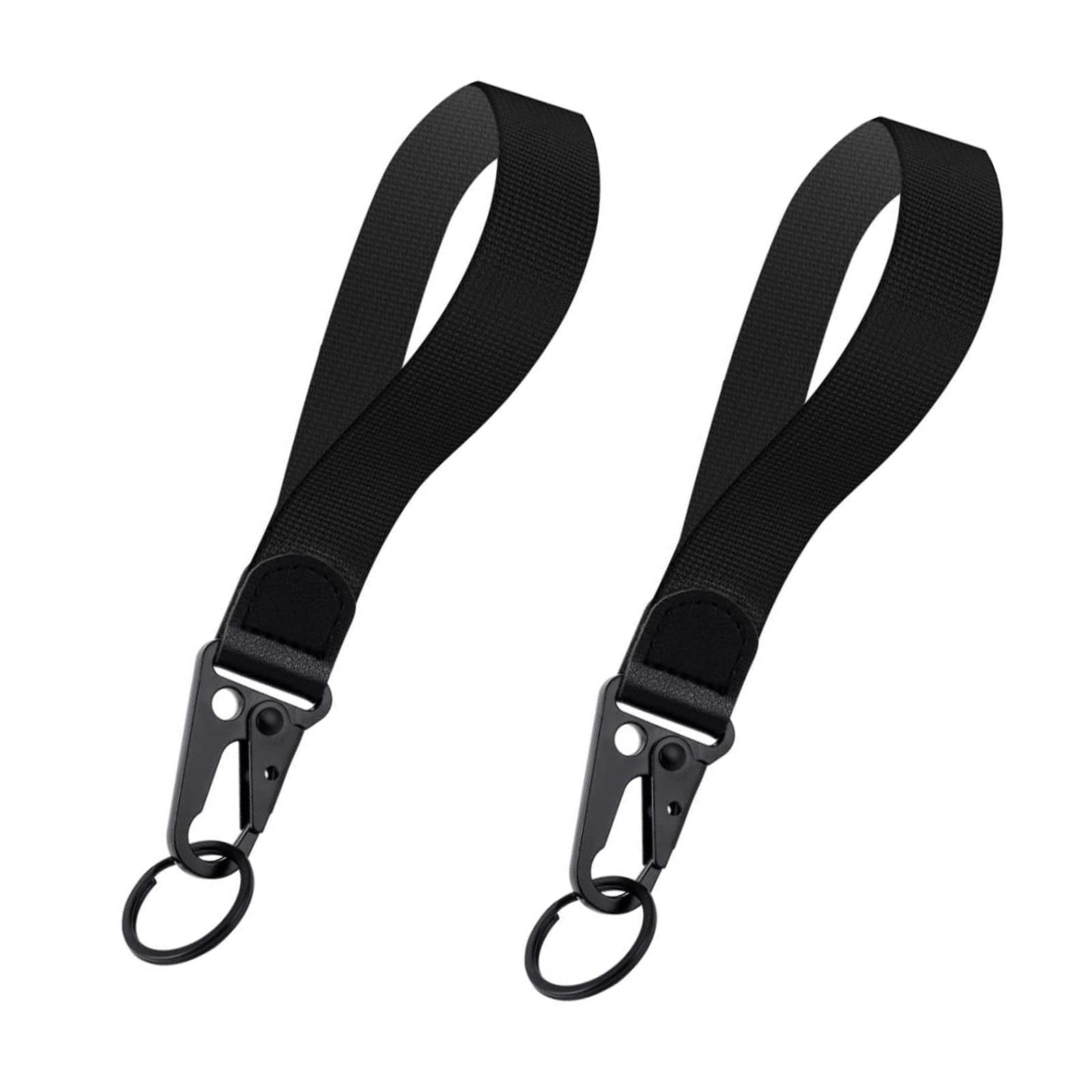 NA 2 Pcs Wide Nylon Hand Wrist Straps Wrist Lanyards Black Wallet Wristbands for Keys, Wallets, Small Pendants